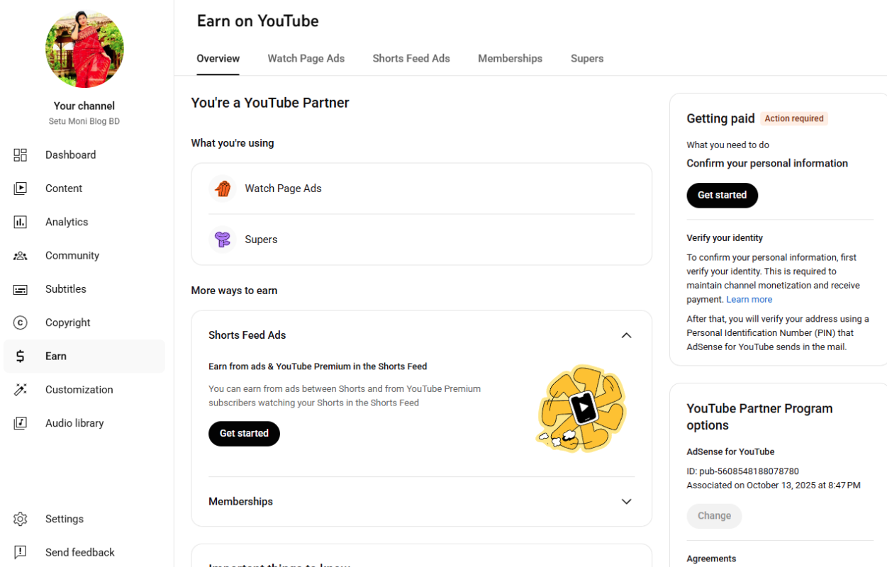 YouTube 1410 Subscriber Organic Monetized Channel