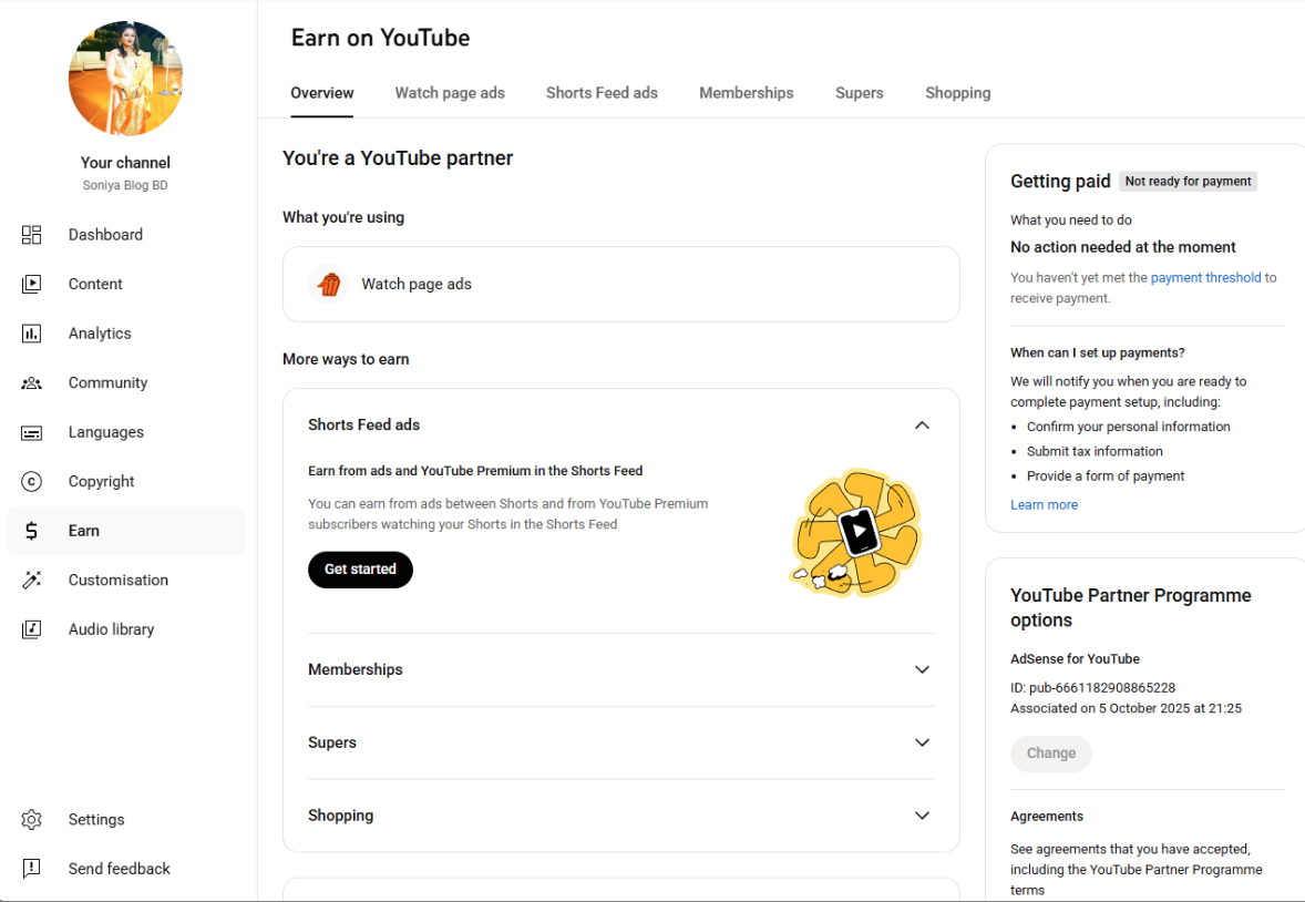 YouTube 1000 Subscriber Organic Monetized Channel