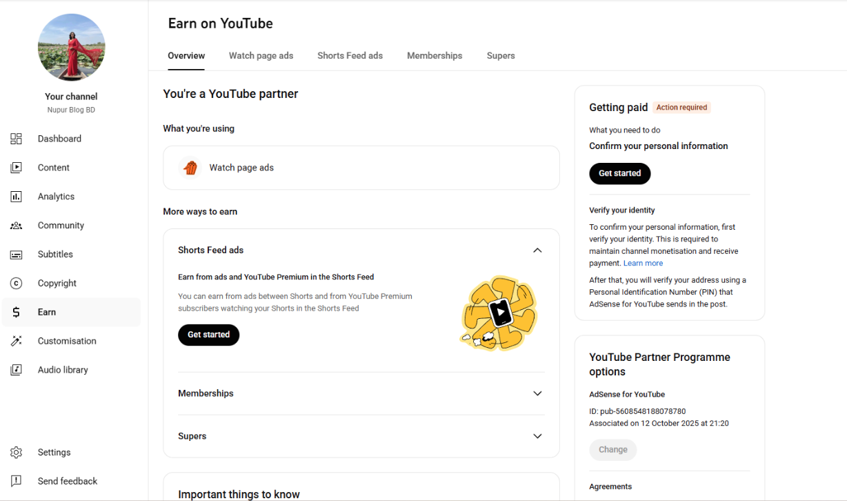 YouTube 1030 Subscriber Organic Monetized Channel